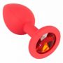 Korek analny Colorful Joy czerwony z klejnotem 7 cm - 2